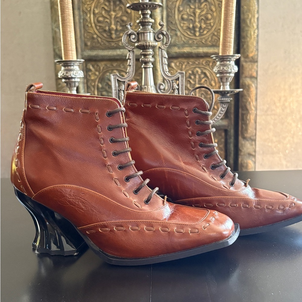 John Fluevog Booties Fluted Heel